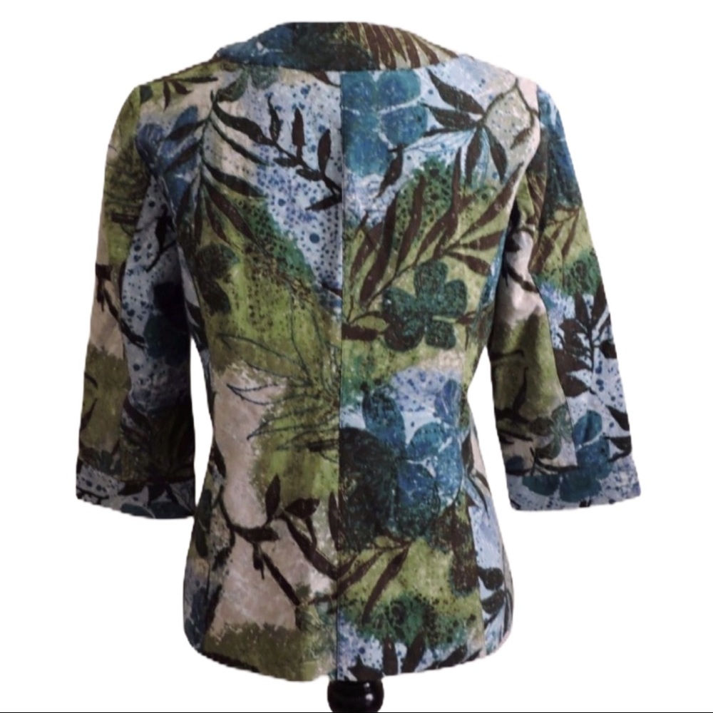 Chicos Blazer Artistic Blue Leaf - Picture 3 of 7